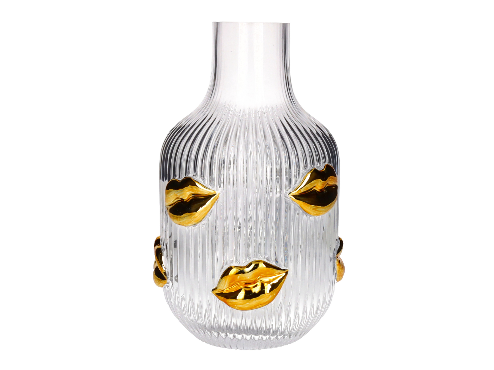 Giftcompany L'amour Vase Lippen Gold transparent 25cm - Produktbild 1