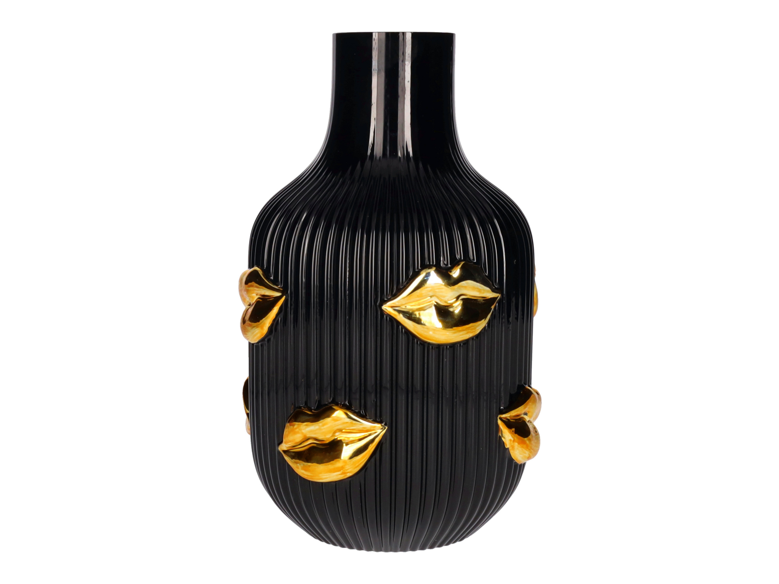 Giftcompany L'amour Vase Lippen Gold schwarz 25cm - Produktbild 1