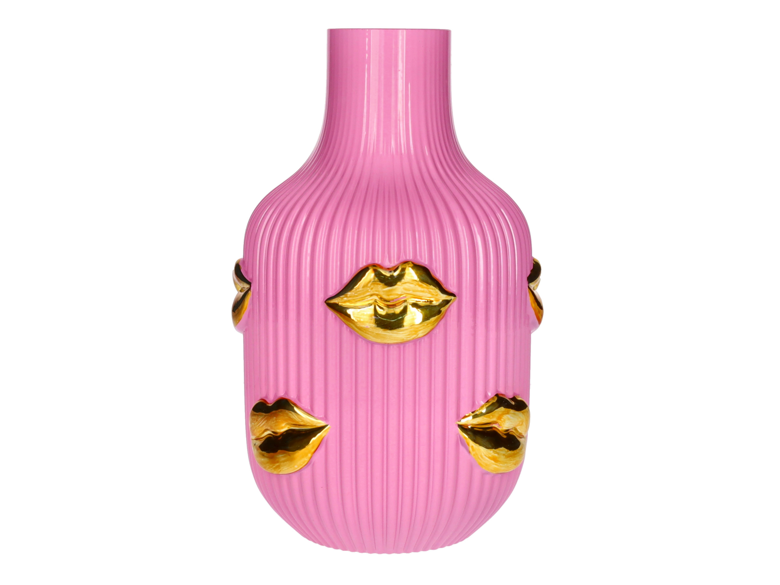 Giftcompany L'amour Vase Lippen Gold rosa 25cm - Produktbild 1