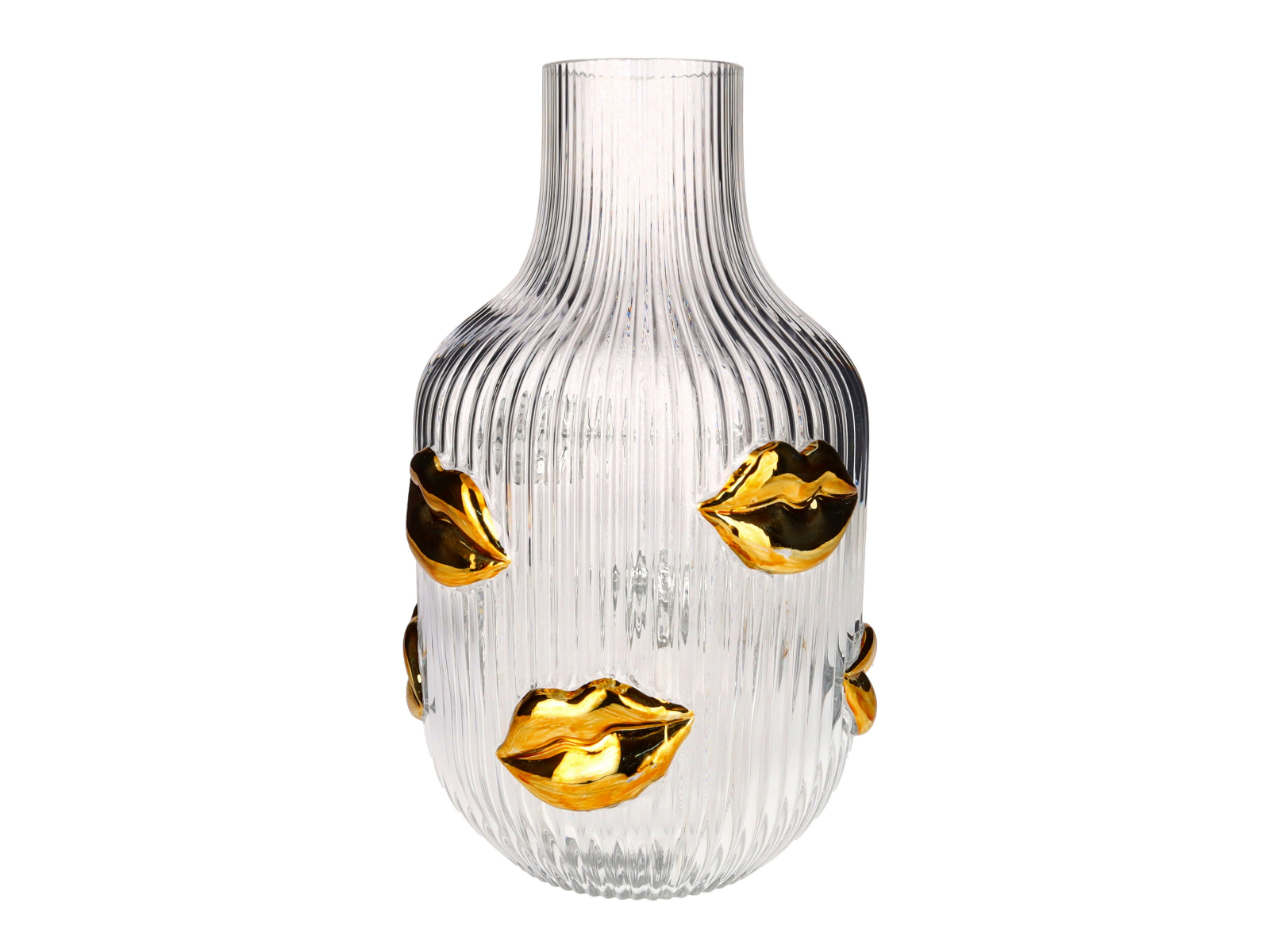 Giftcompany L'amour Vase Lippen Gold transparent 30cm - Produktbild 1