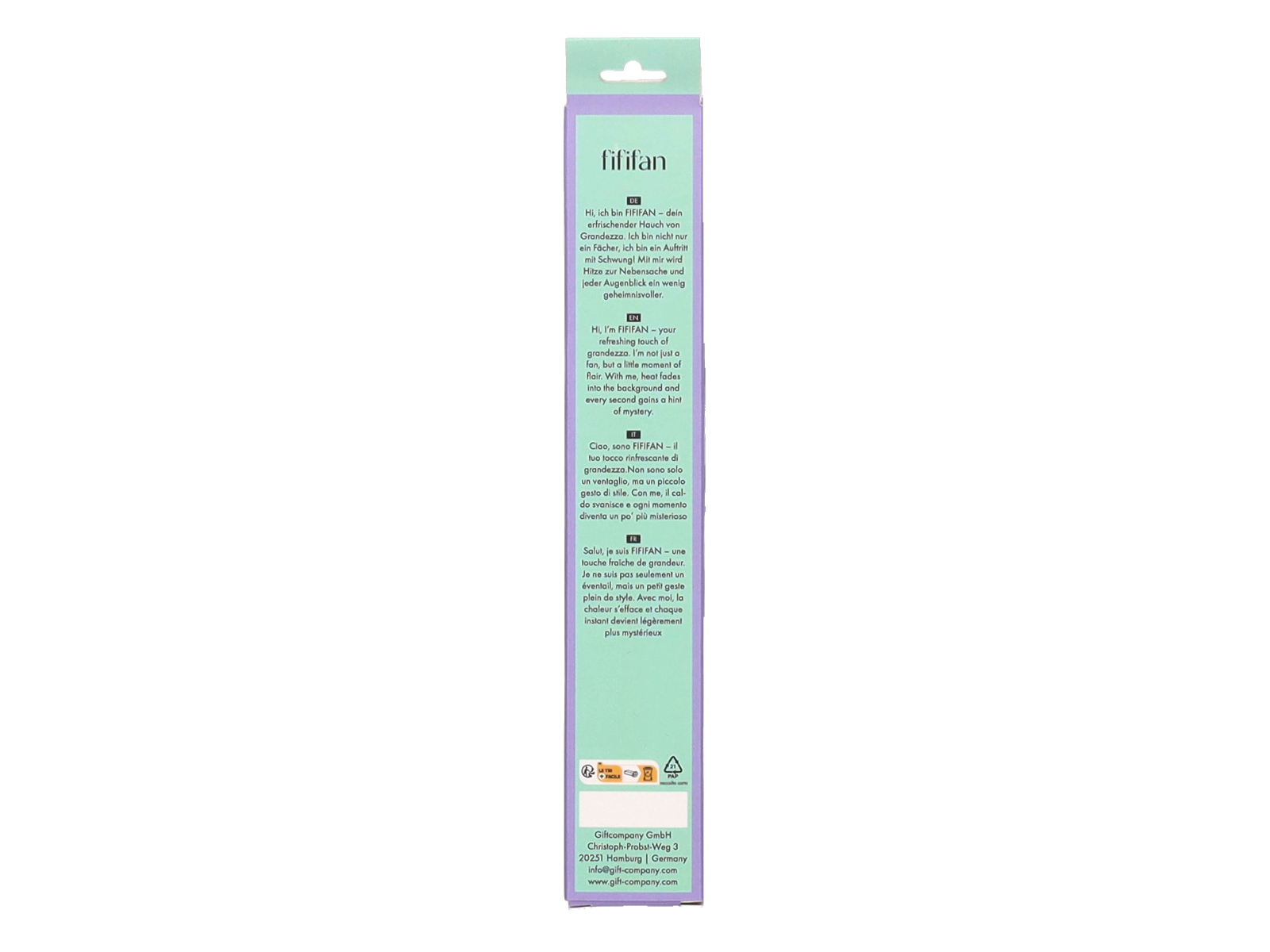 Giftcompany Fififan Fächer Frisch Gebreezt grün/pink 23cm - Produktbild 3