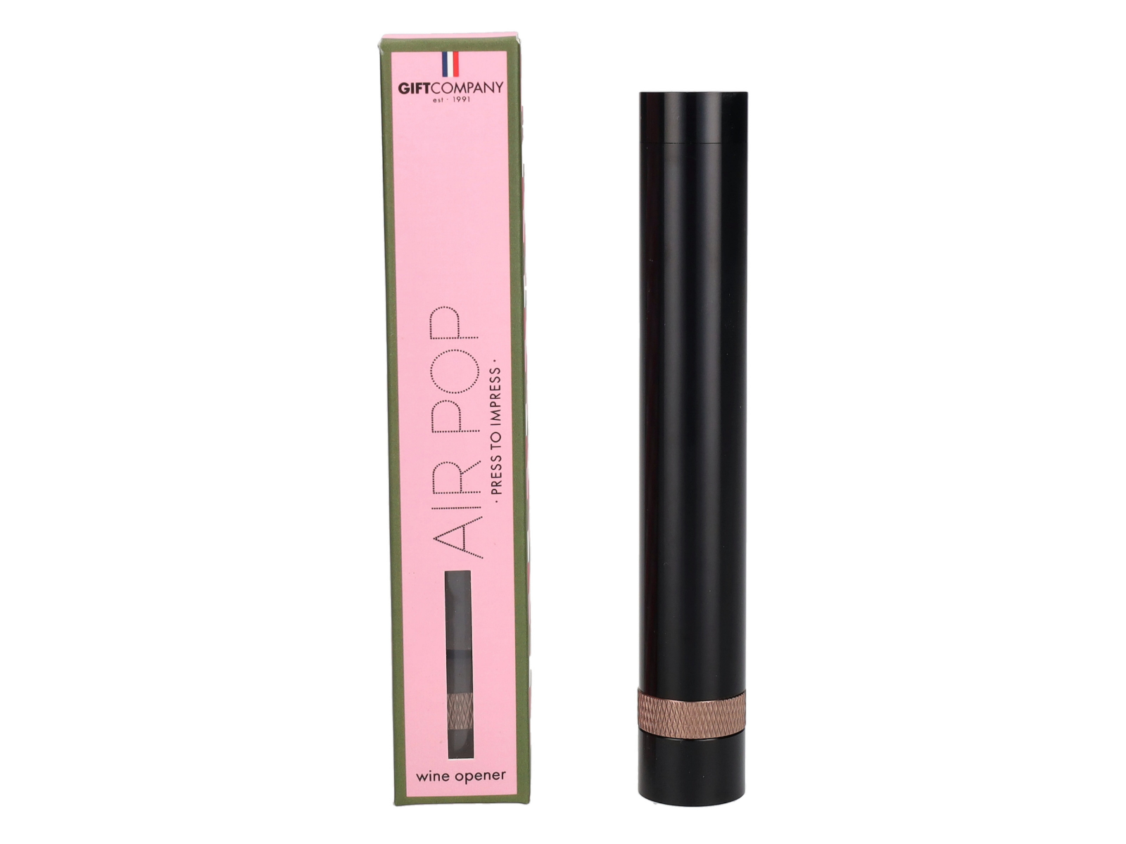 Giftcompany Air Pop Weinöffner schwarz 14cm - Produktbild 1