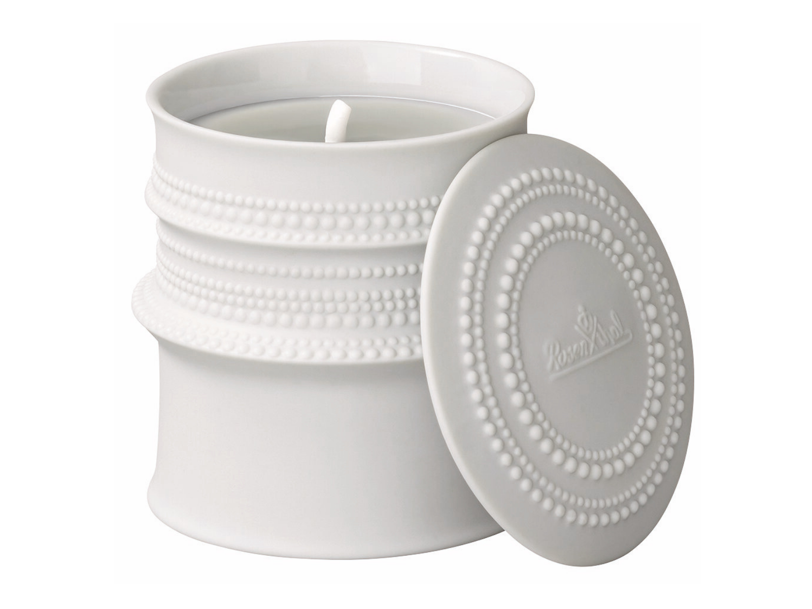 Rosenthal Pisara Duftkerze klein weiß 9,5cm 2tlg - Produktbild 1