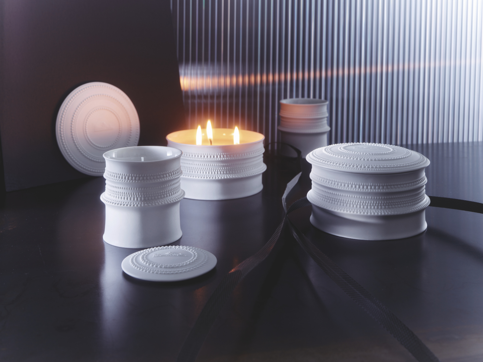 Rosenthal Pisara Duftkerze klein weiß 9,5cm 2tlg - Produktbild 2