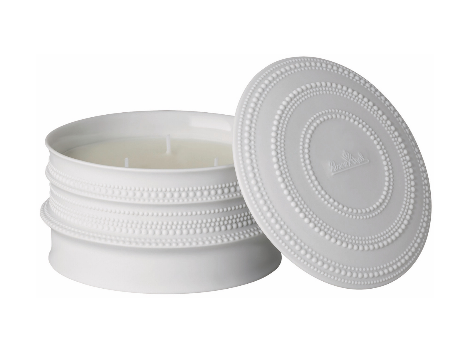 Rosenthal Pisara Duftkerze groß weiß 8cm 2tlg - Produktbild 1