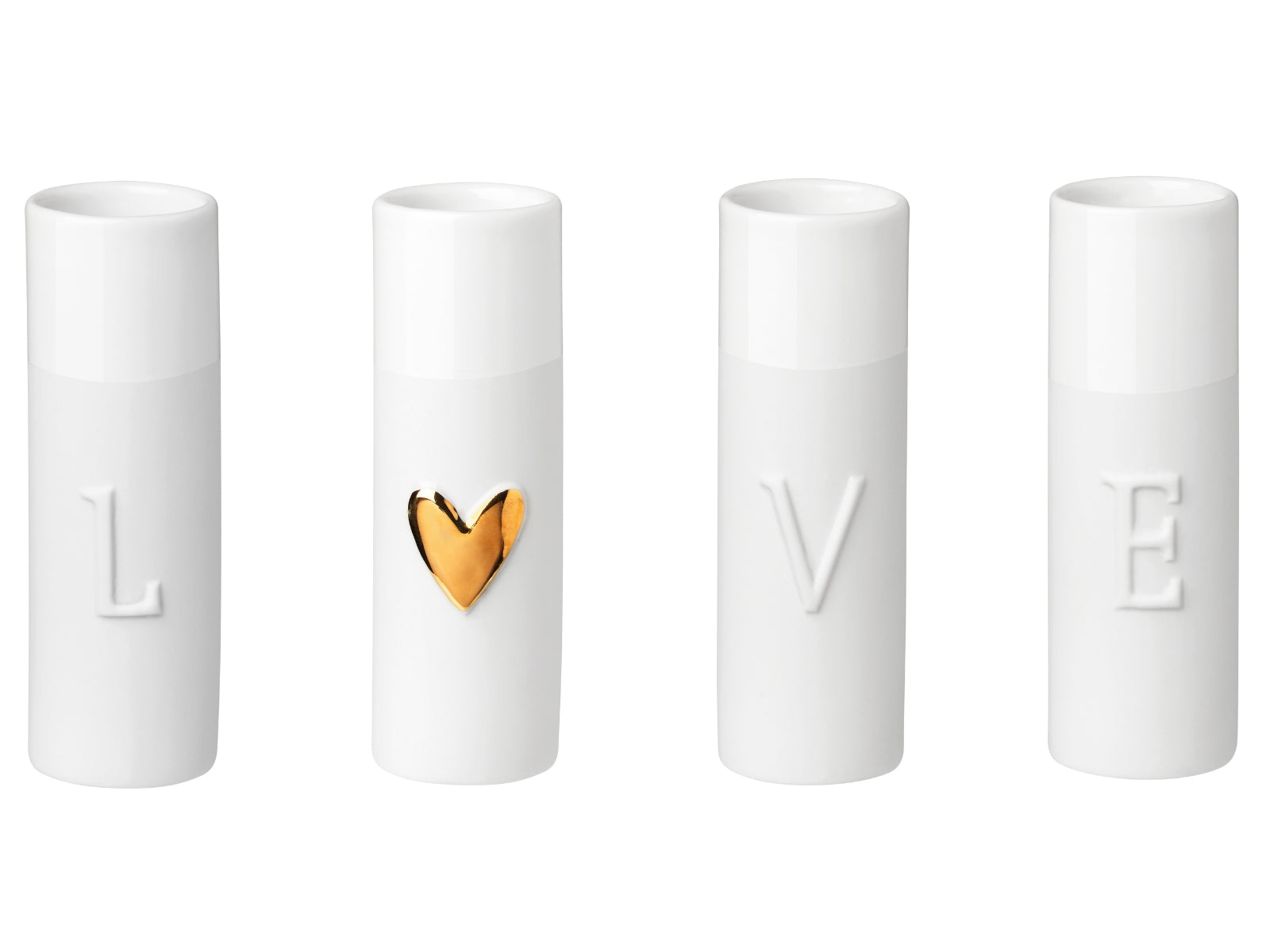 räder Minivasen Love weiß Set4 - Produktbild 1