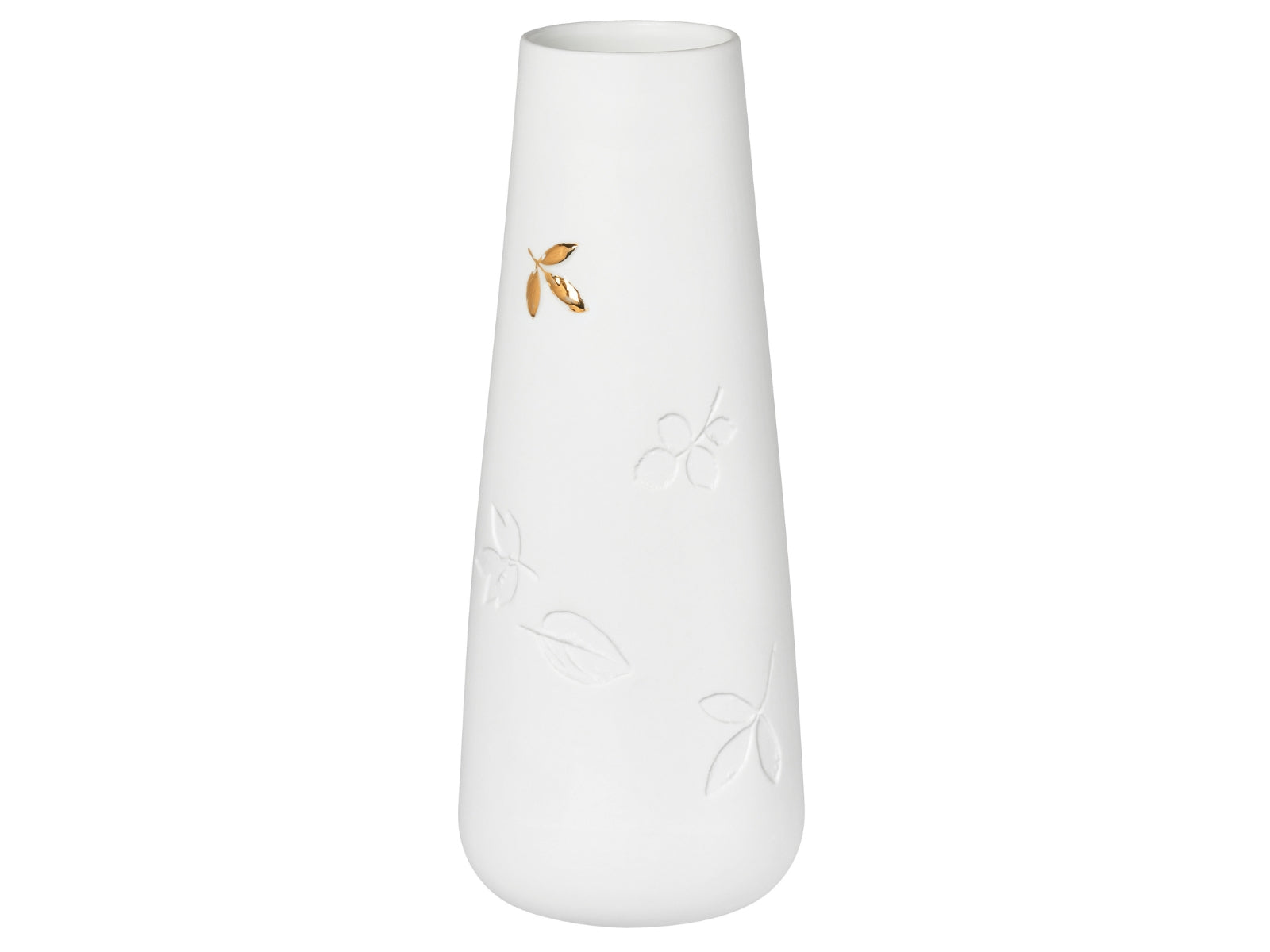 räder Vase klein Goldenes Blatt weiß 21cm - Produktbild 1