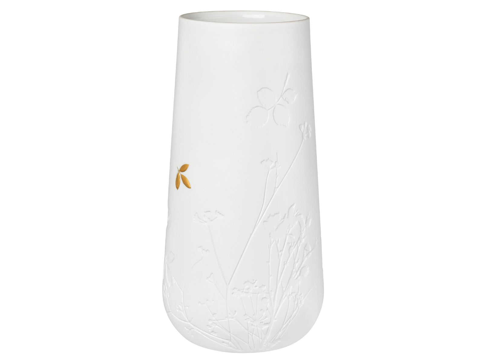 räder Vase groß Goldenes Blatt weiß 25cm - Produktbild 1