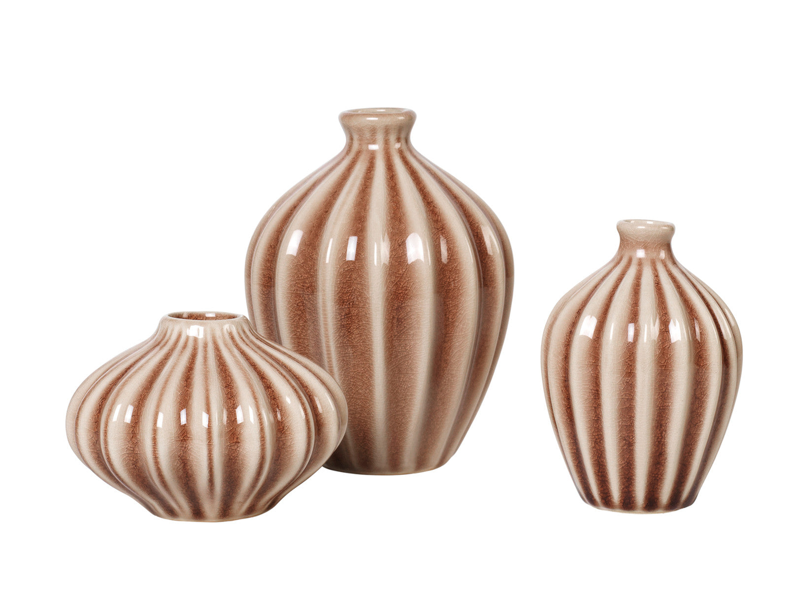 Broste Copenhagen Amalie Vase Fawn braun 3tlg Freisteller 1