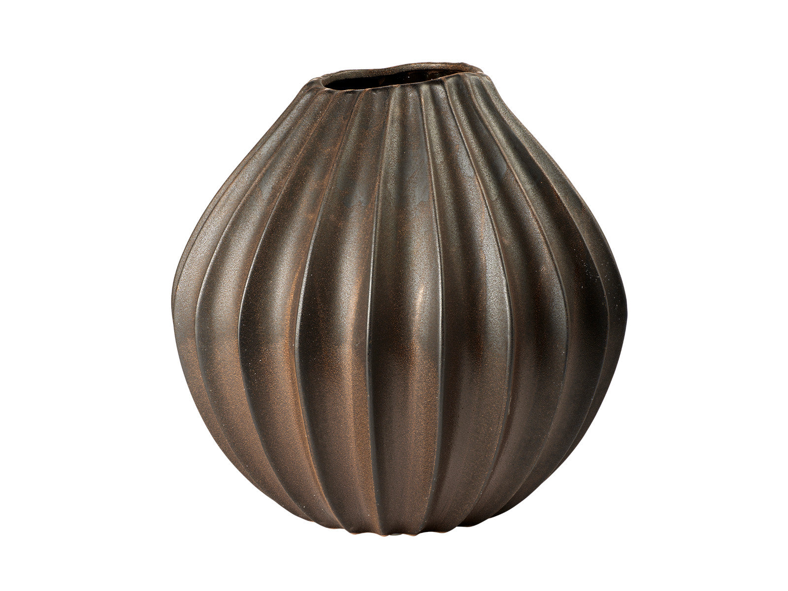 Broste Copenhagen Wide Vase Antique Brown XL 40cm Freisteller 1