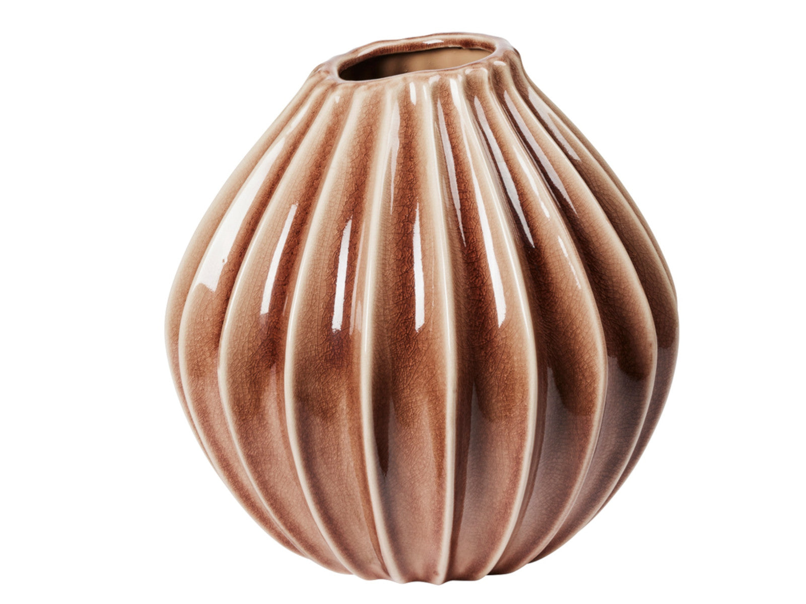 Broste Copenhagen Wide Vase Fawn braun L 30cm Freisteller 1