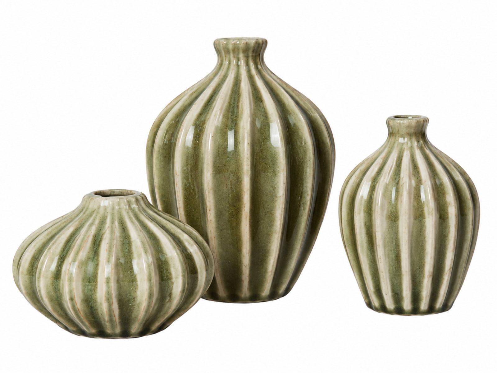 Broste Copenhagen Amalie Vase Dry Sage Set 3tlg - Produktbild 1