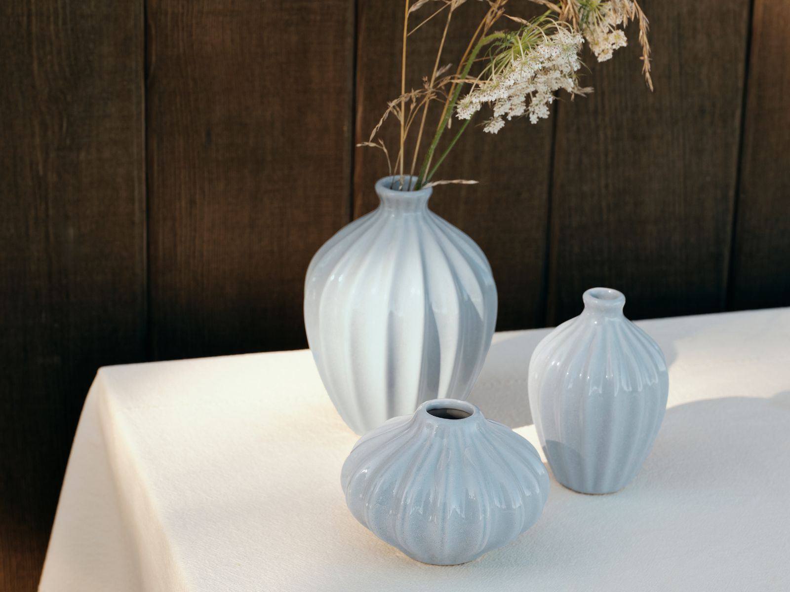 Broste Copenhagen Amalie Vase Light Blue Set 3tlg - Produktbild 2
