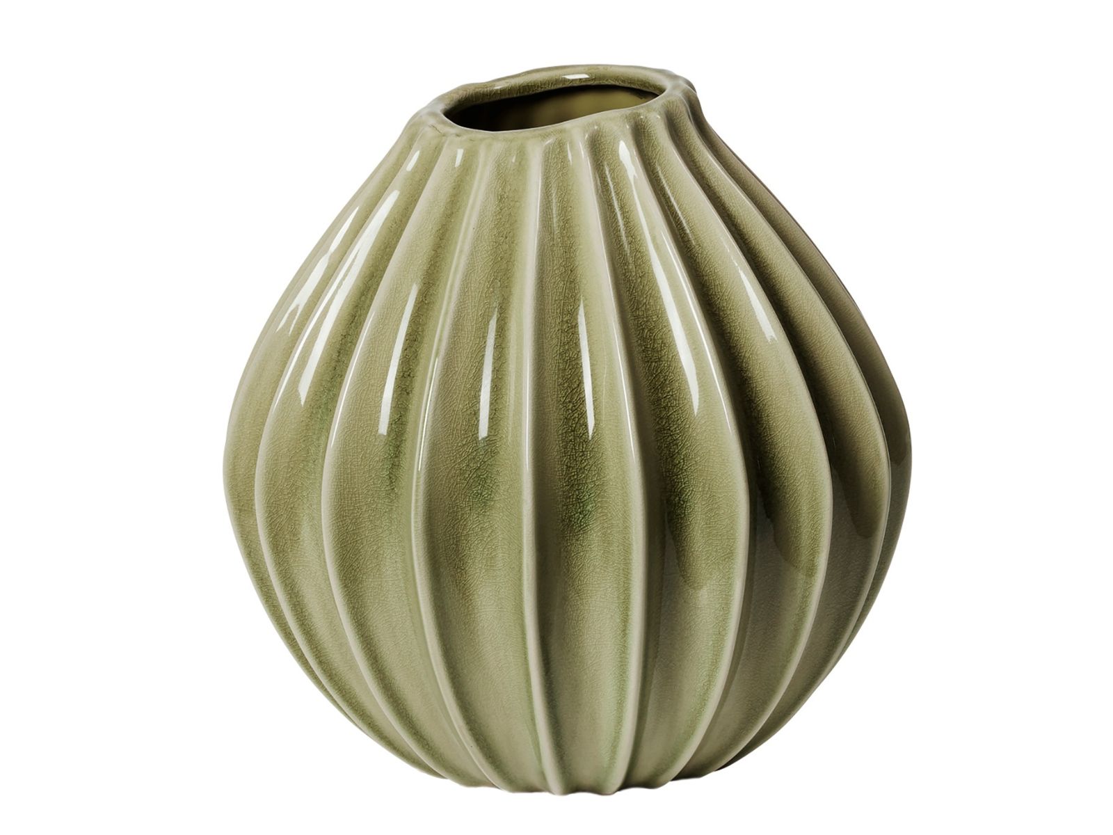Broste Copenhagen Wide Vase M Dry sage 25cm