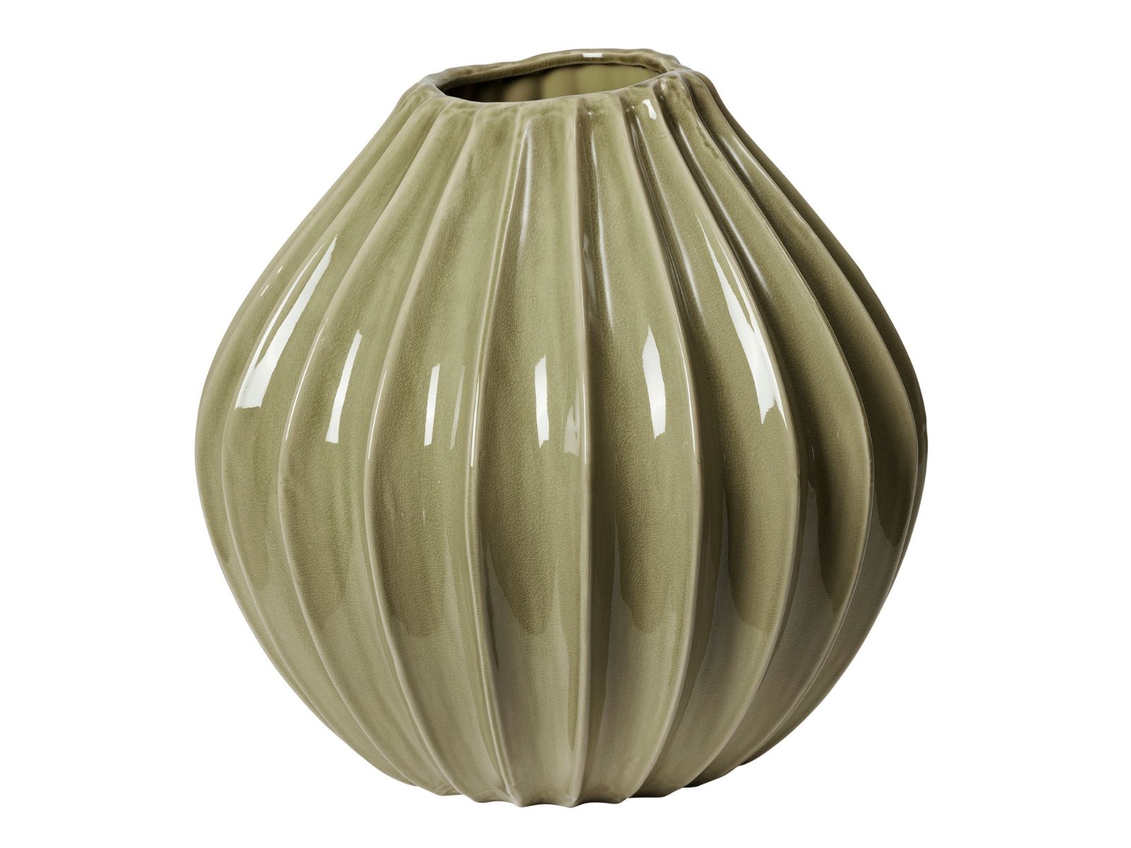 Broste Copenhagen Wide Vase L Dry sage 30cm - Produktbild 1