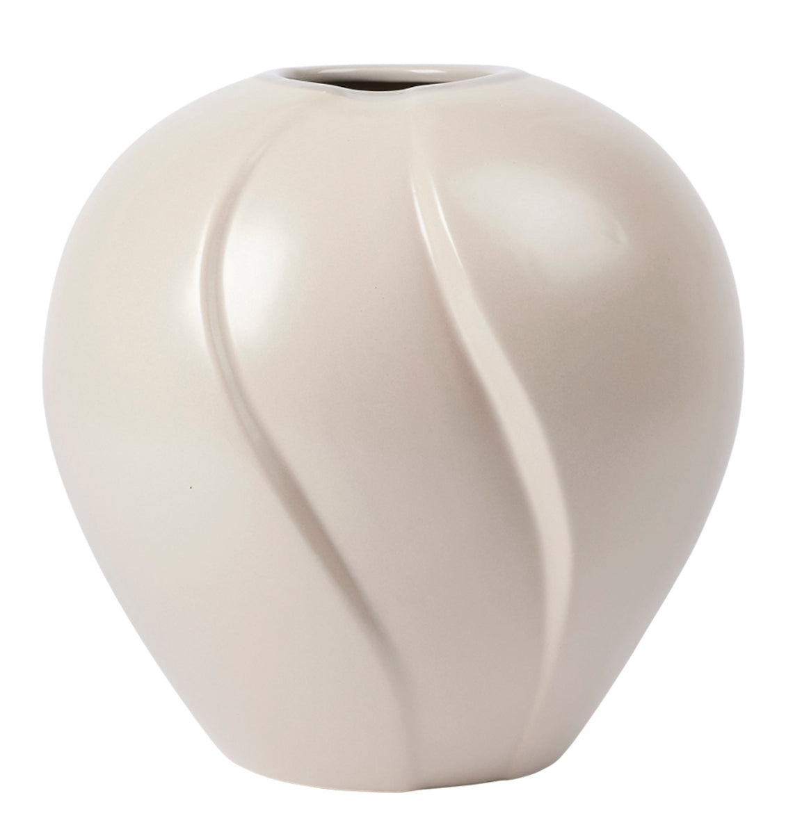 Broste Copenhagen Leda Vase grey sand 15x15cm Freisteller