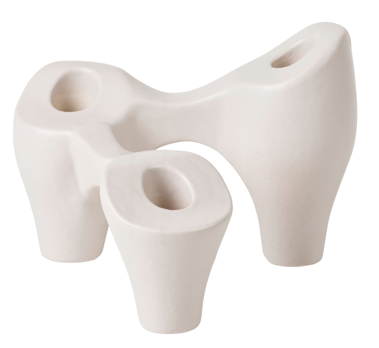 Broste Copenhagen Laia Kerzenleuchter grey sand 16x14cm Freisteller