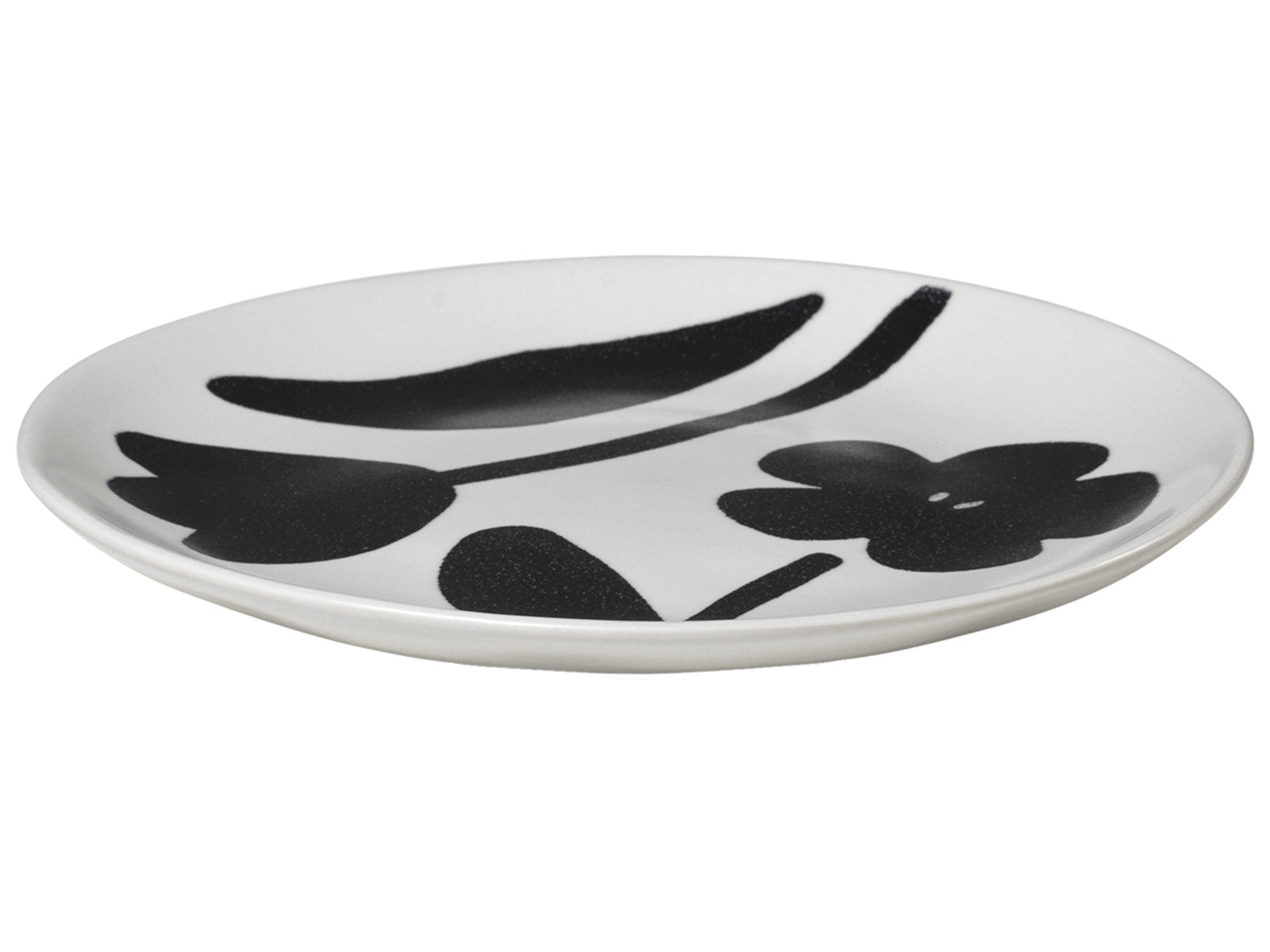 Broste Copenhagen Flora Teller black/off white white Ø20cm Freisteller 2