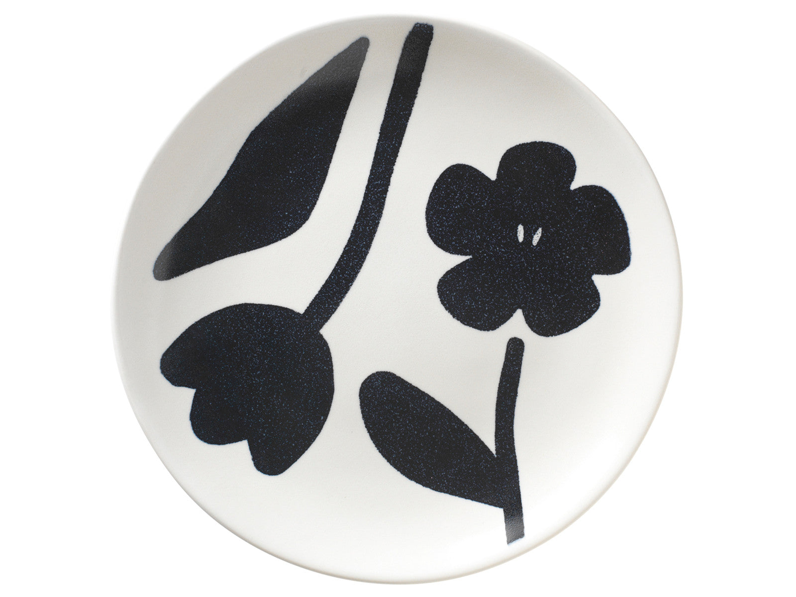Broste Copenhagen Flora Teller black/off white white Ø20cm Freisteller 1