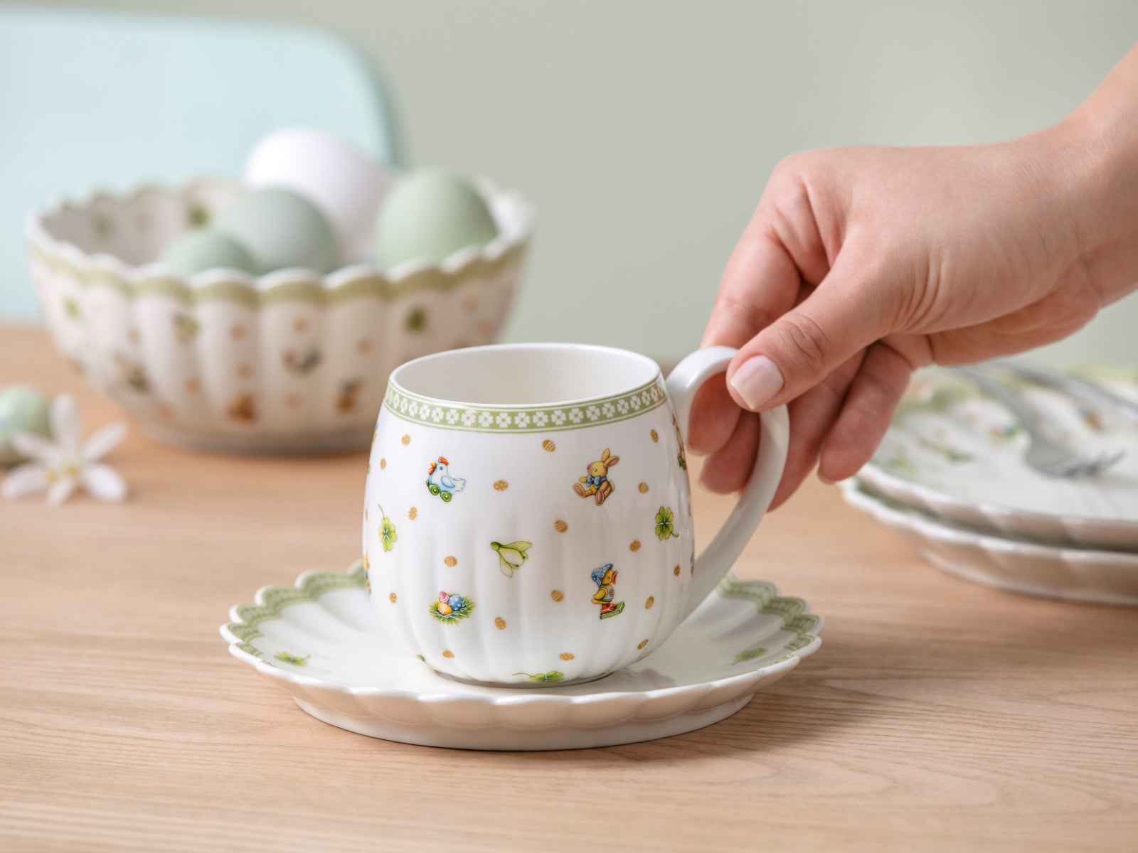 Villeroy & Boch Easter Delight Henkelbecher-Untertasse 17,5cm Set6 - Produktbild 4