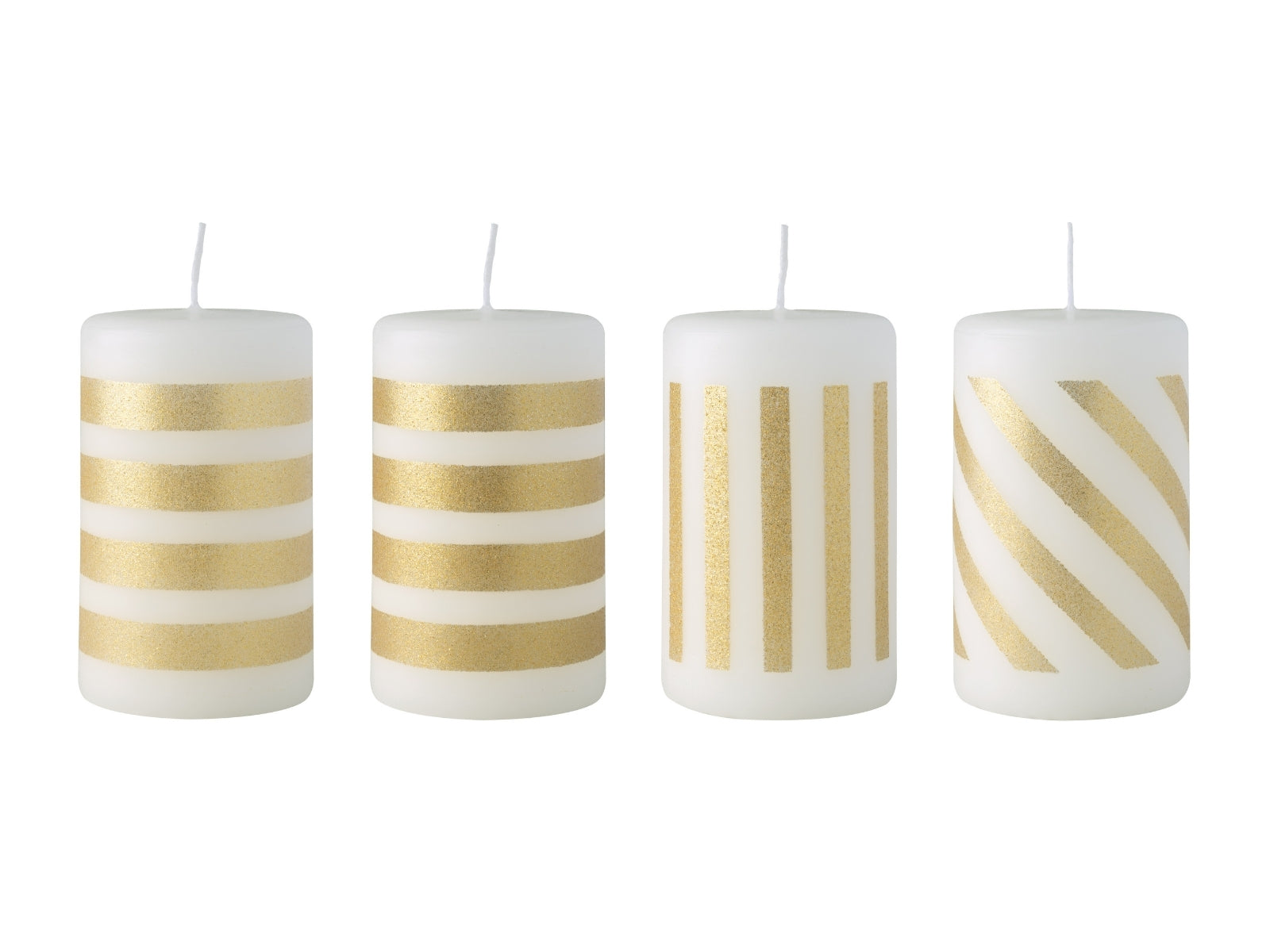 Villeroy & Boch Christmas Chic Stumpenkerze weiß/gold Set 4tlg - Produktbild 1