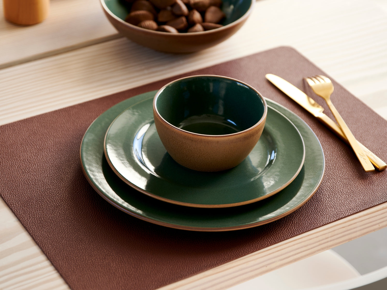Bitz Tischset tannengrün/dunkelbraun 46x33cm 4er Set - Produktbild 3