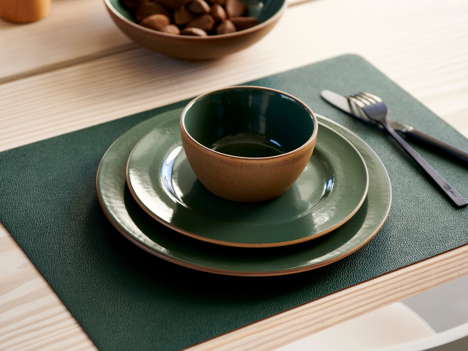 Bitz Tischset tannengrün/dunkelbraun 46x33cm 4er Set - Produktbild 2