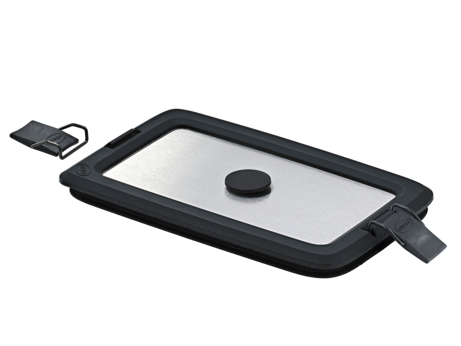 Rösle FLEXX 2GO Edelstahldeckel eckig mit Clips 18,6x11,7cm 0,6l Freisteller 1