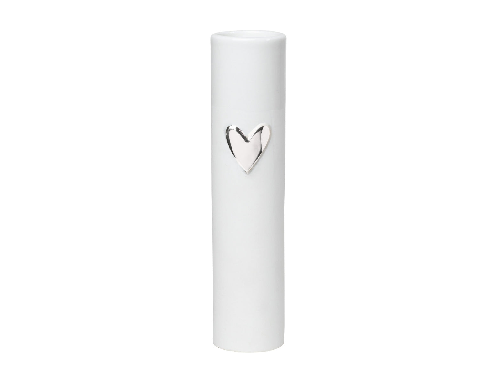 räder Vase Herz silber weiß 17cm - Produktbild 1