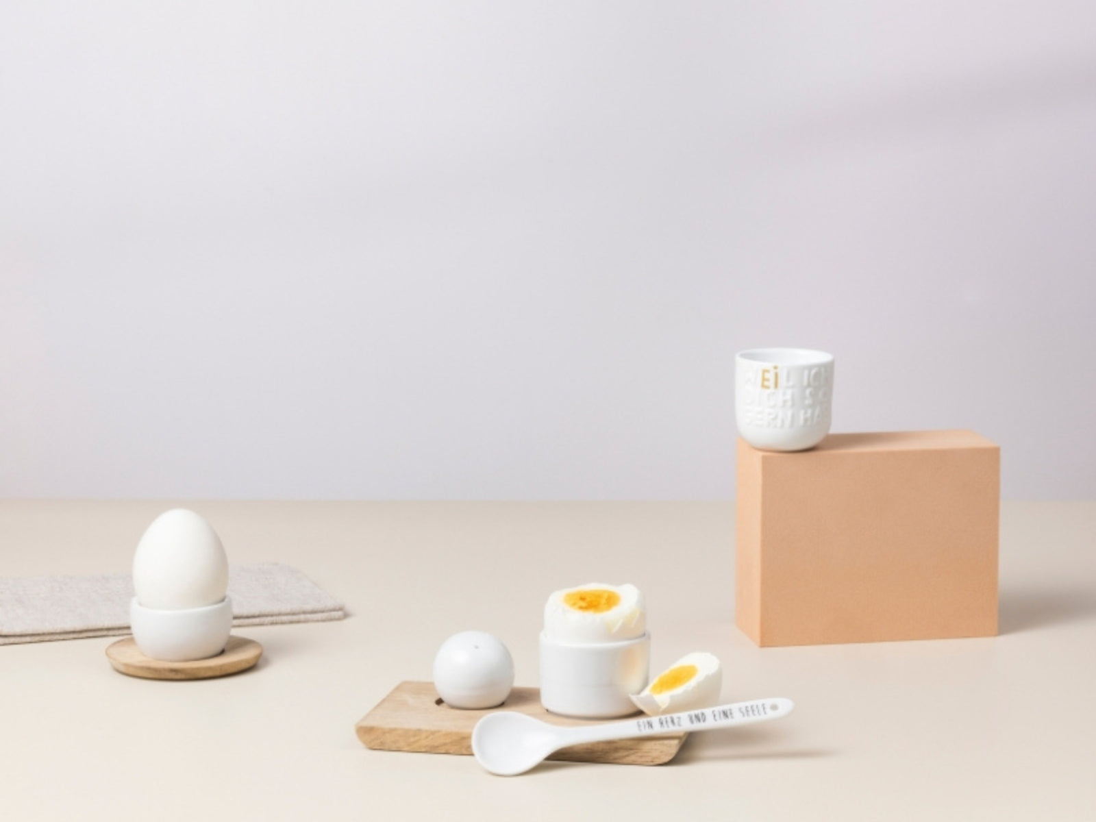 räder Eierbecher mit Unterteller Weichei weiß 7x3cm - Produktbild 4