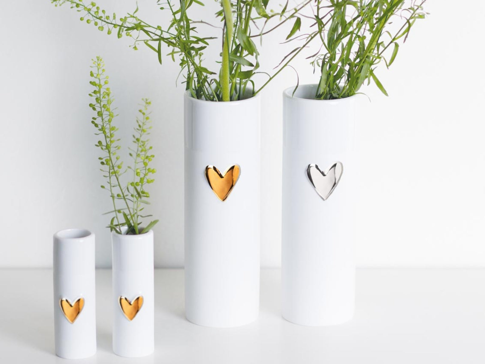 räder Vase Herz gold weiß 17cm - Produktbild 3
