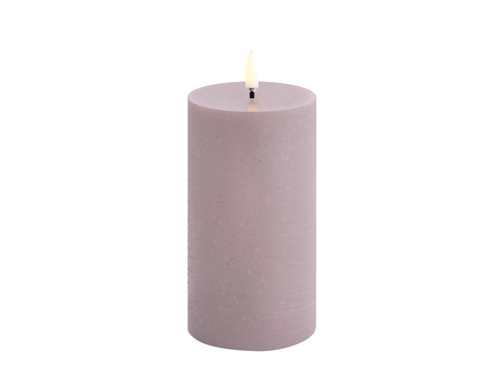 UYUNI LIGHTING Pillar LED-Kerze Rustic light lavender 20,3cm