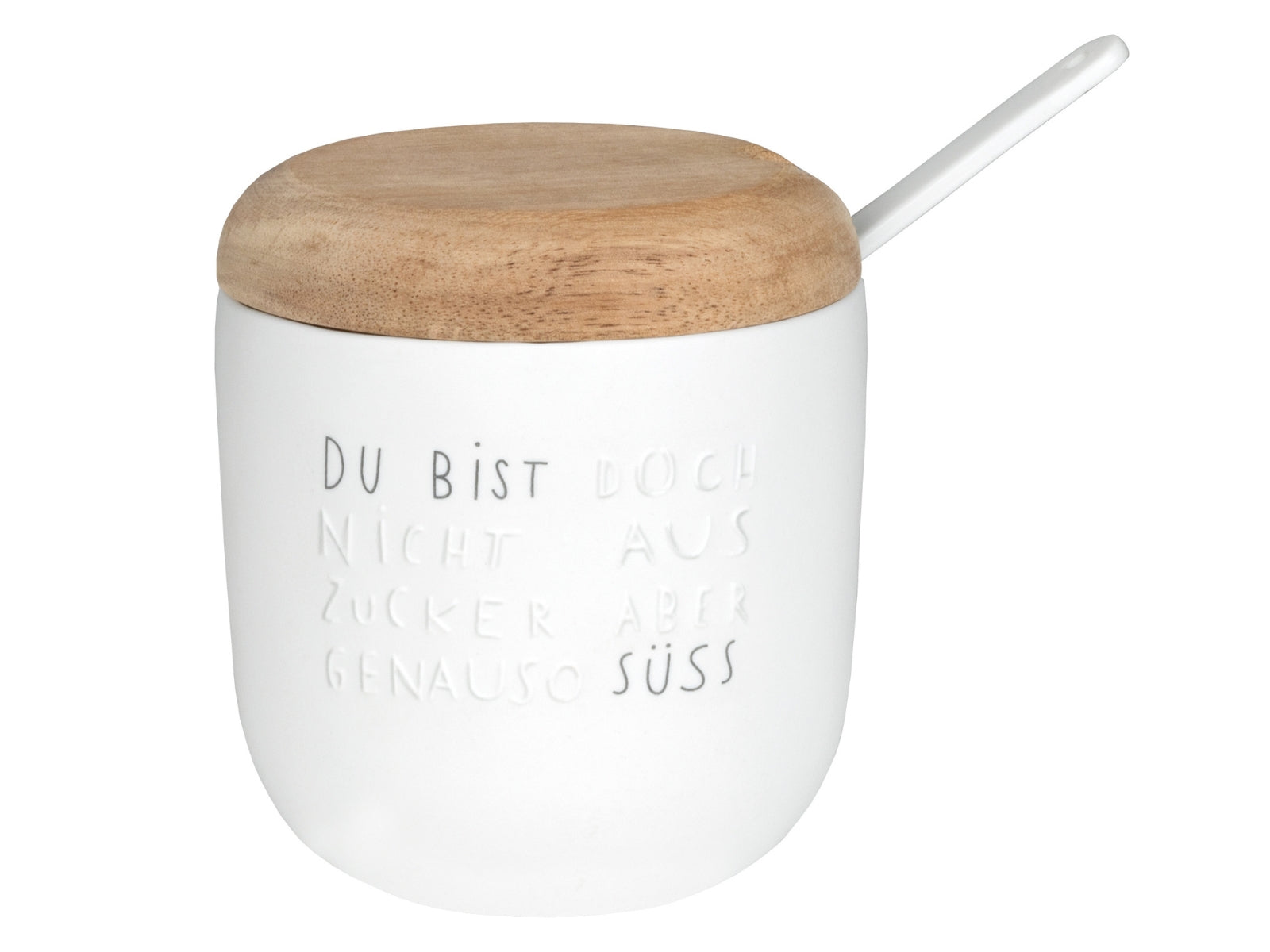räder Guten Morgen Zuckerdose Du bist doch nicht aus Zucker weiß 9,5cm - Produktbild 1