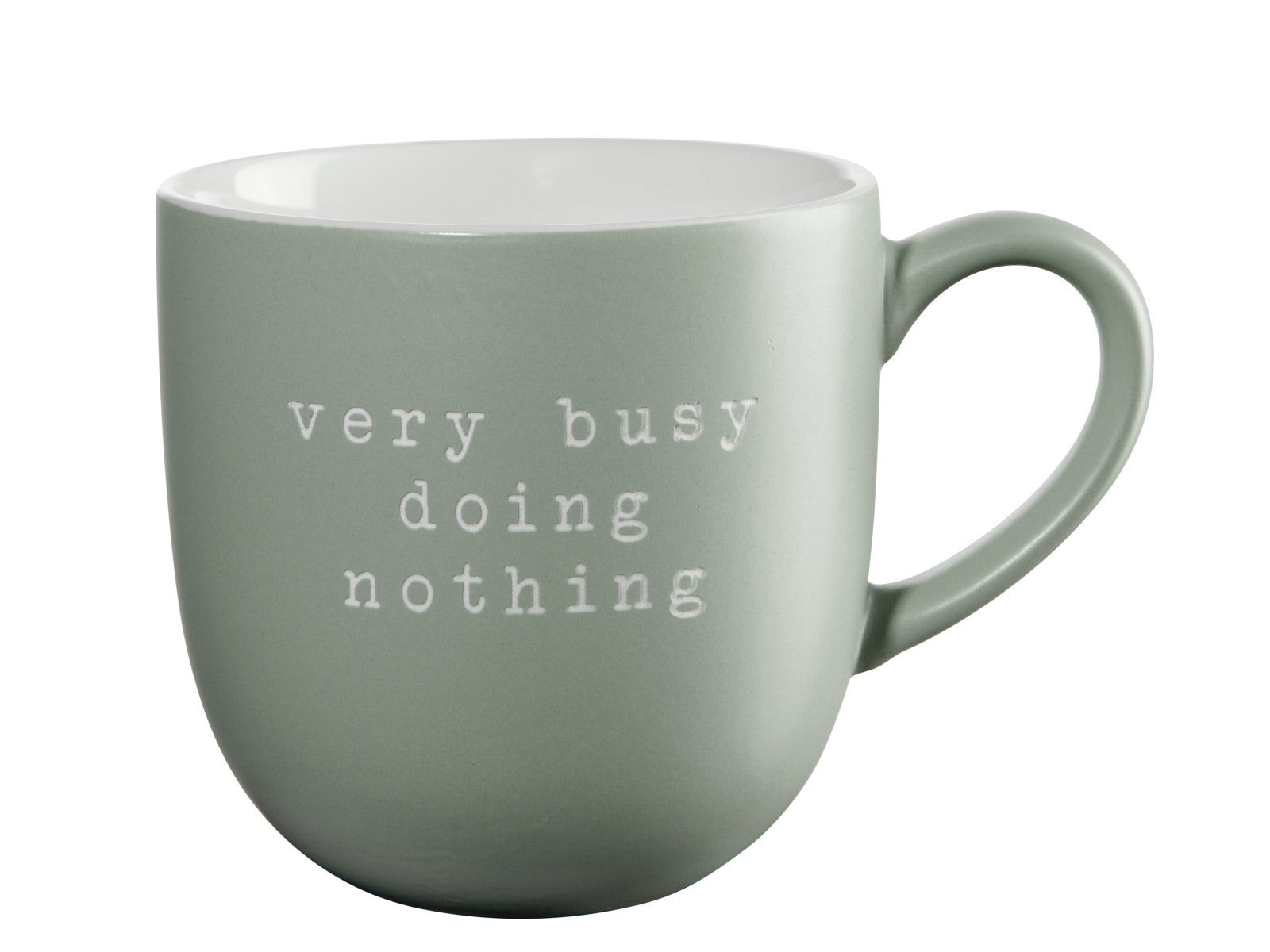 ASA Selection hey! Henkelbecher very busy doing nothing grün 0,35l Freisteller