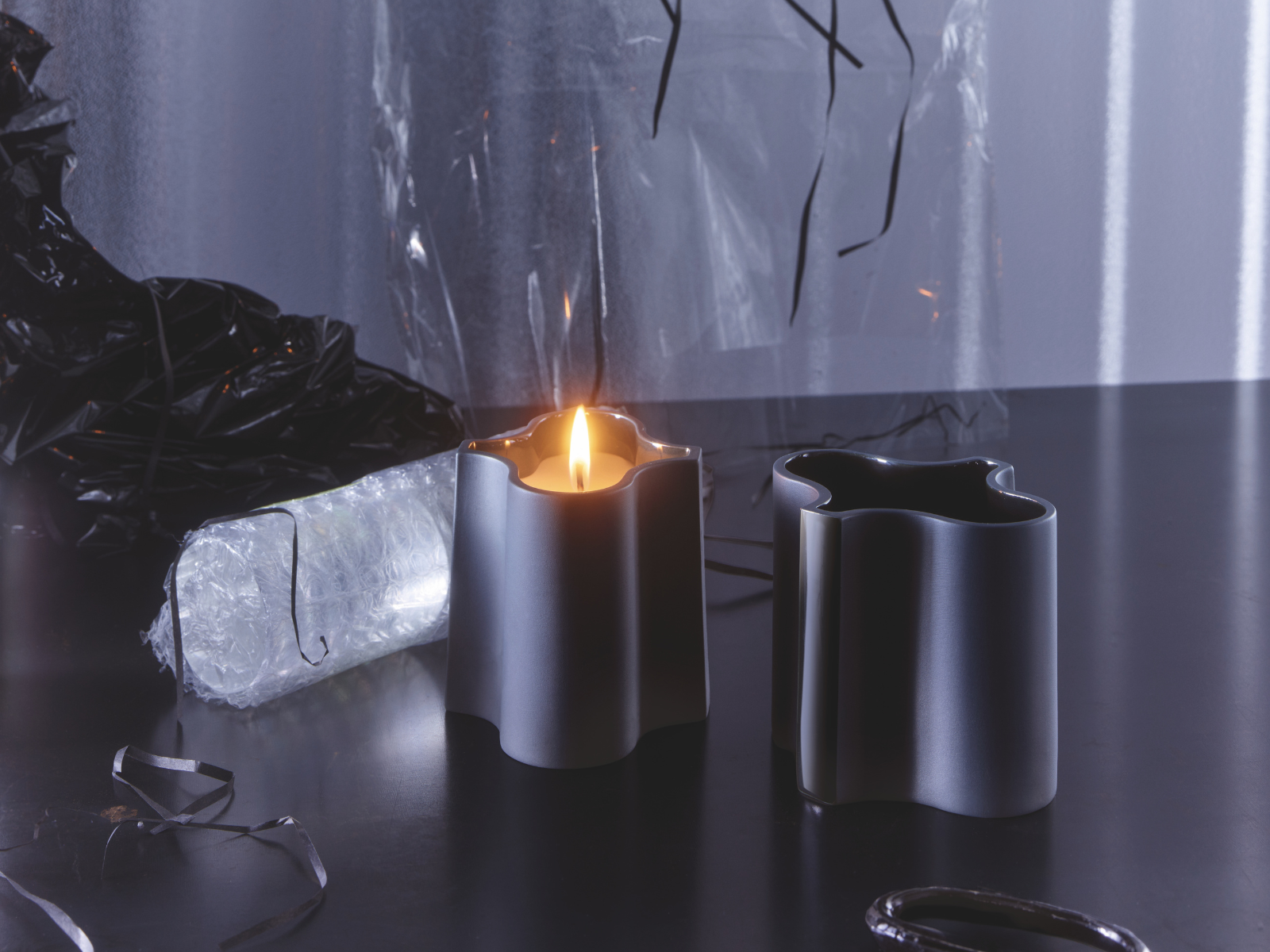 Rosenthal Ripple Duftkerze schwarz 8,4cm 1tlg - Produktbild 2