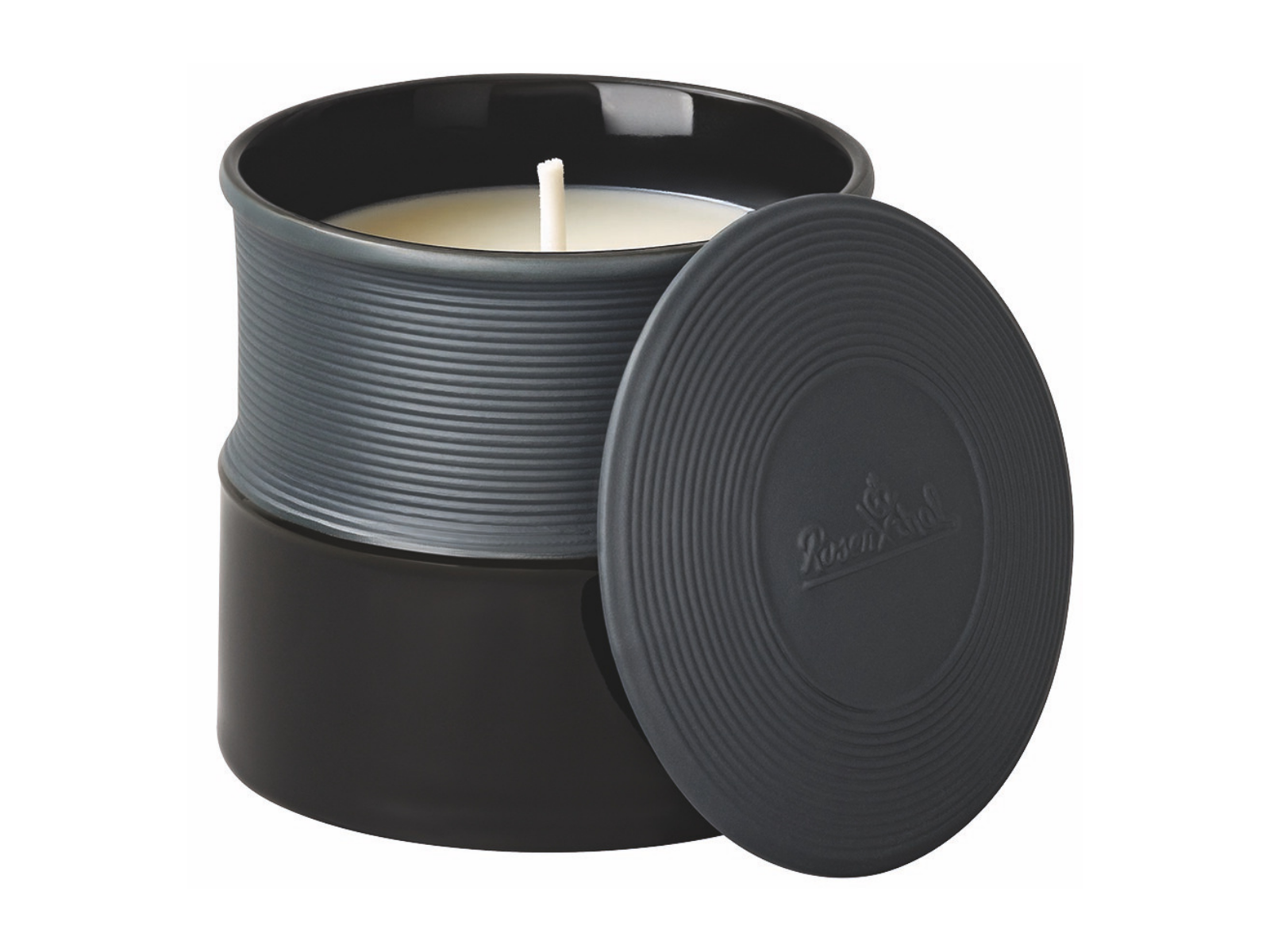 Rosenthal Linja Duftkerze klein schwarz 9cm 2tlg - Produktbild 1
