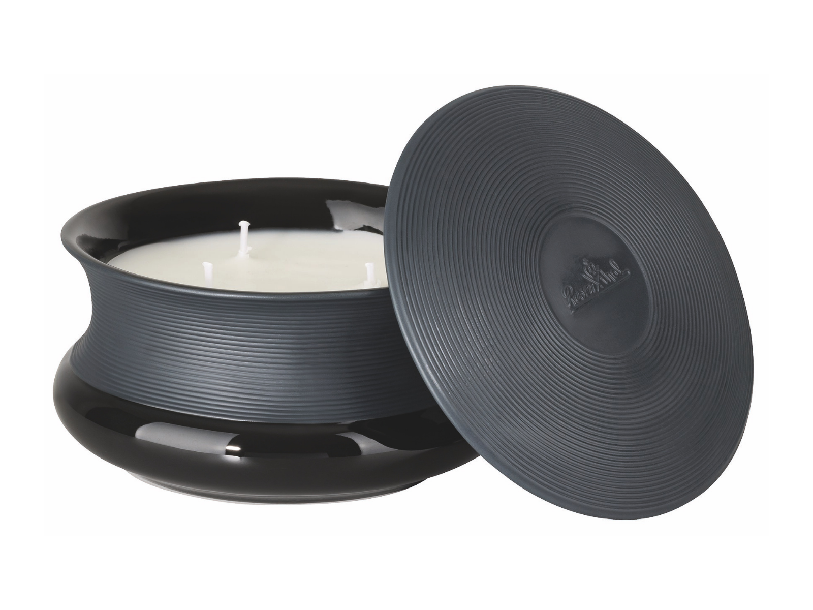 Rosenthal Viiva Duftkerze groß schwarz 8cm 2tlg - Produktbild 1