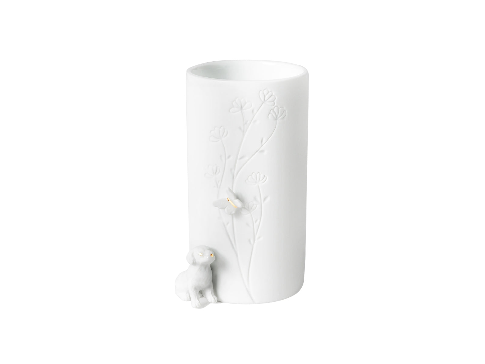 räder Porzellangeschichten Vase Hund sitzend weiß 13cm - Produktbild 1