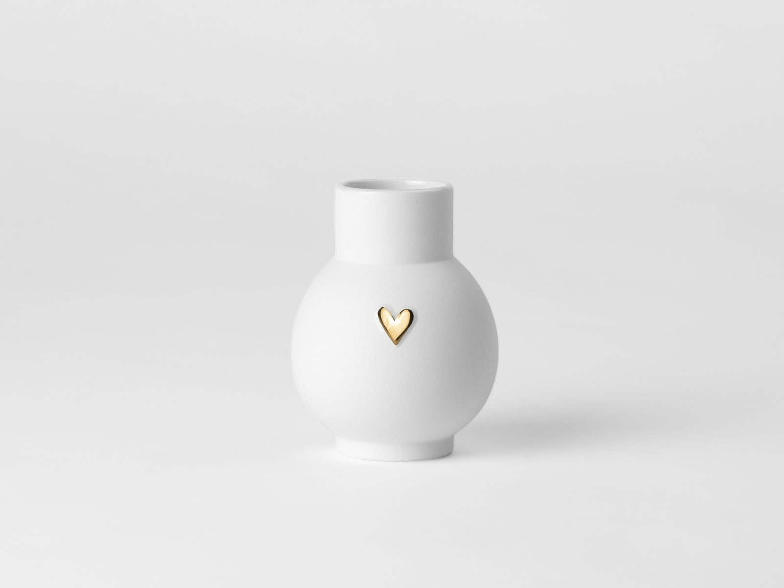 räder Mini-Kugelvase Herz gold weiß 9cm - Produktbild 3