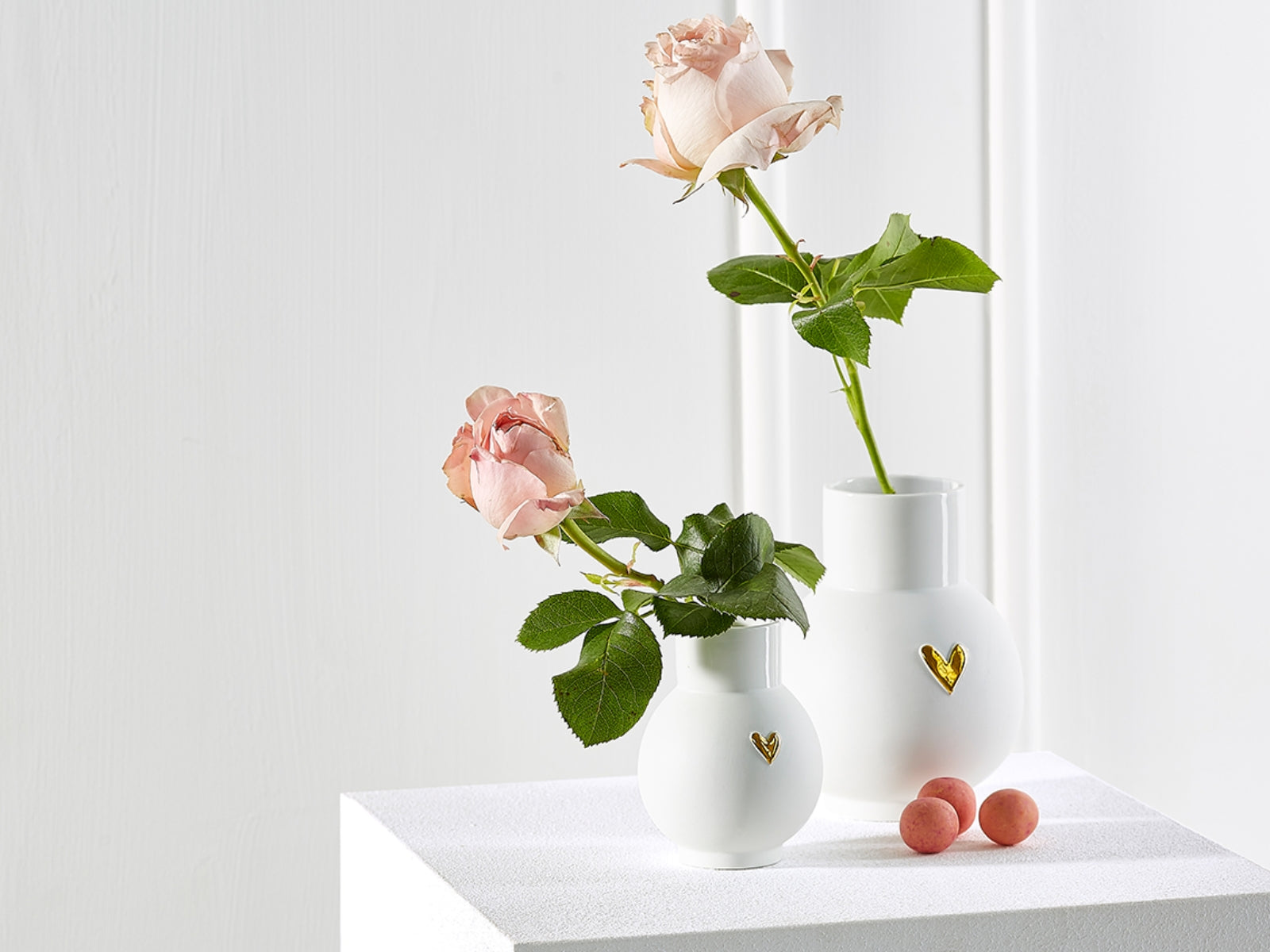 räder Mini-Kugelvase Herz gold weiß 9cm - Produktbild 2