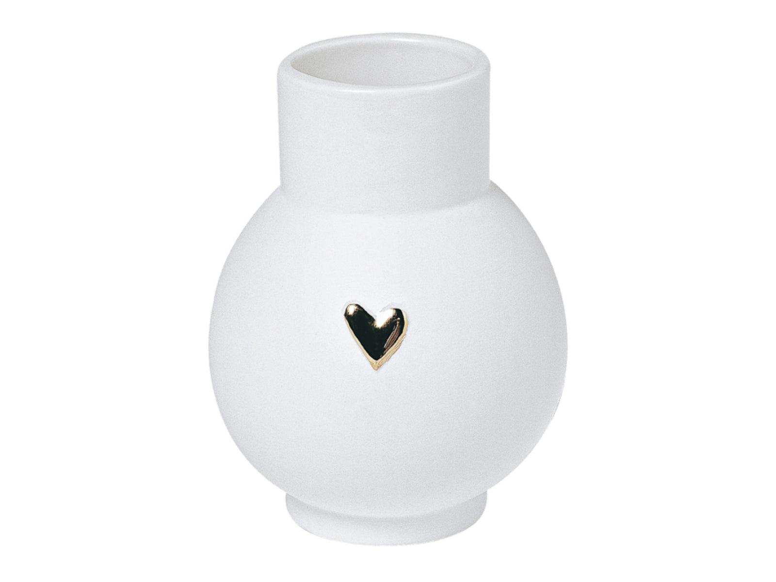 räder Mini-Kugelvase Herz gold weiß 9cm