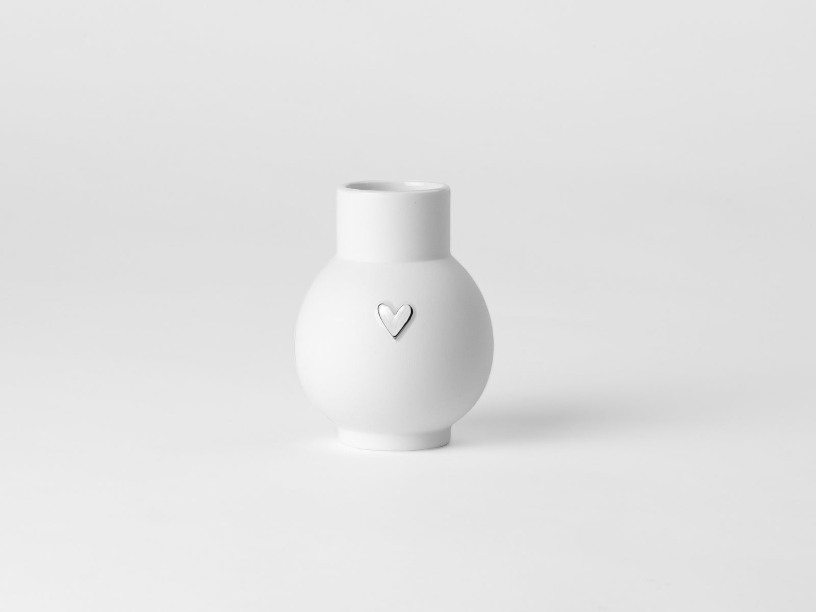 räder Mini-Kugelvase Herz silber weiß 9cm - Produktbild 2