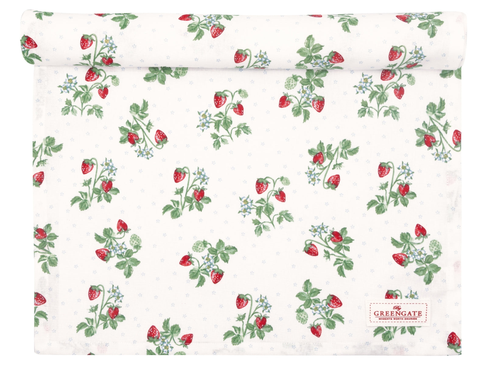 Greengate Berry Tischläufer white 140x45cm Freisteller 1