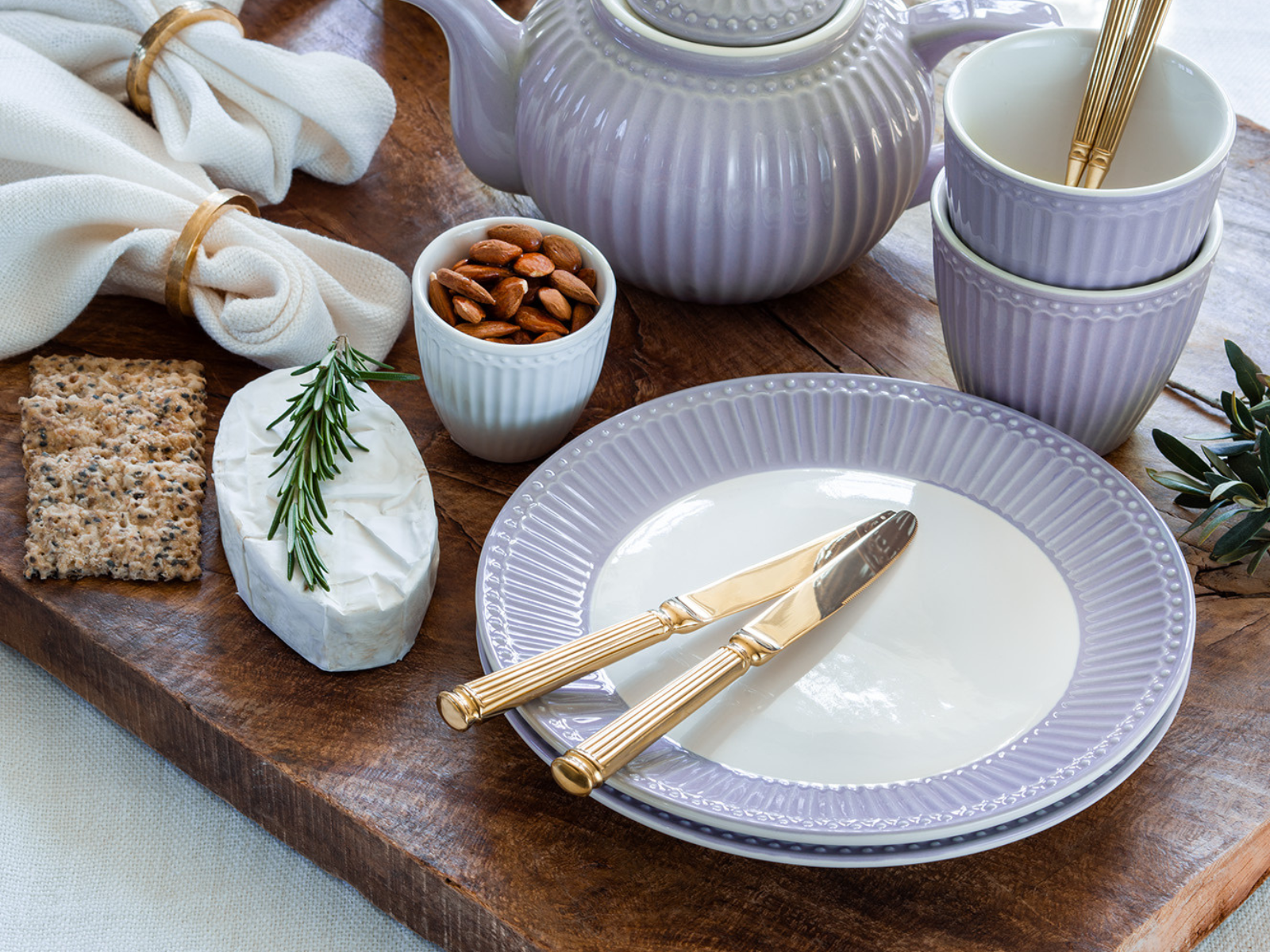 Greengate Alice Speiseteller lavender 26,5 cm Set6 Lifestyle