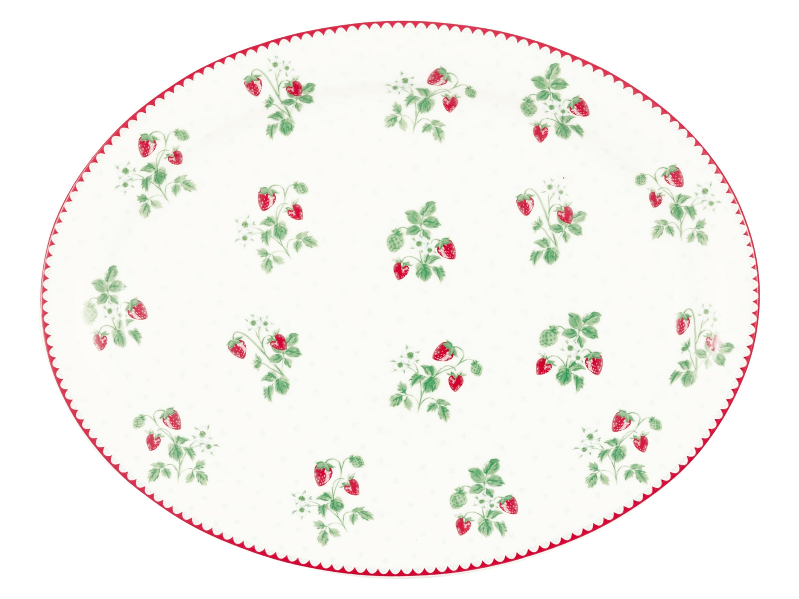 Greengate Berry Servierplatte oval medium white 21x27cm Freisteller 1