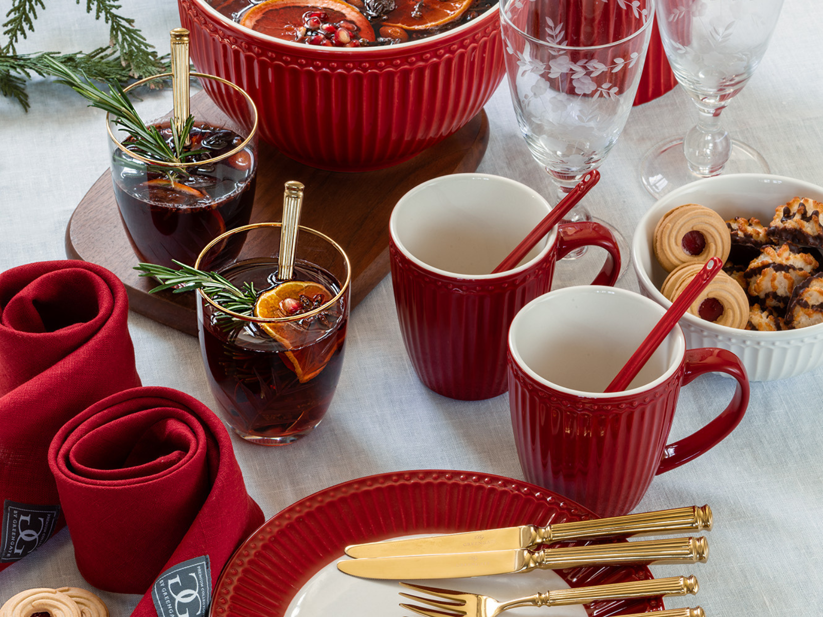 Greengate Alice Mini Latte Cup red 0,1 l Set6 Lifestyle