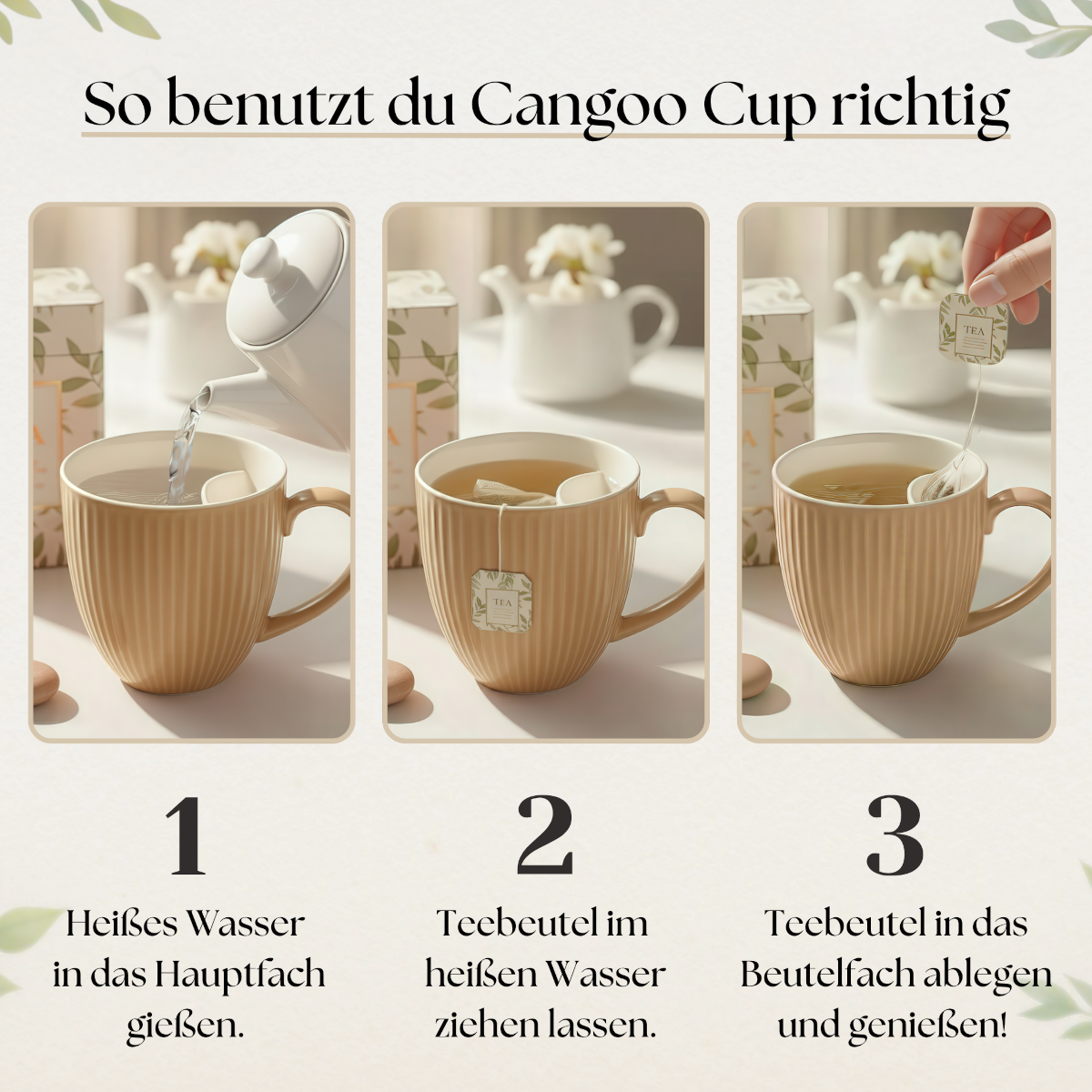 Cangoo Cup® Embossed Beige Teebecher 0,33l Lifestyle 10