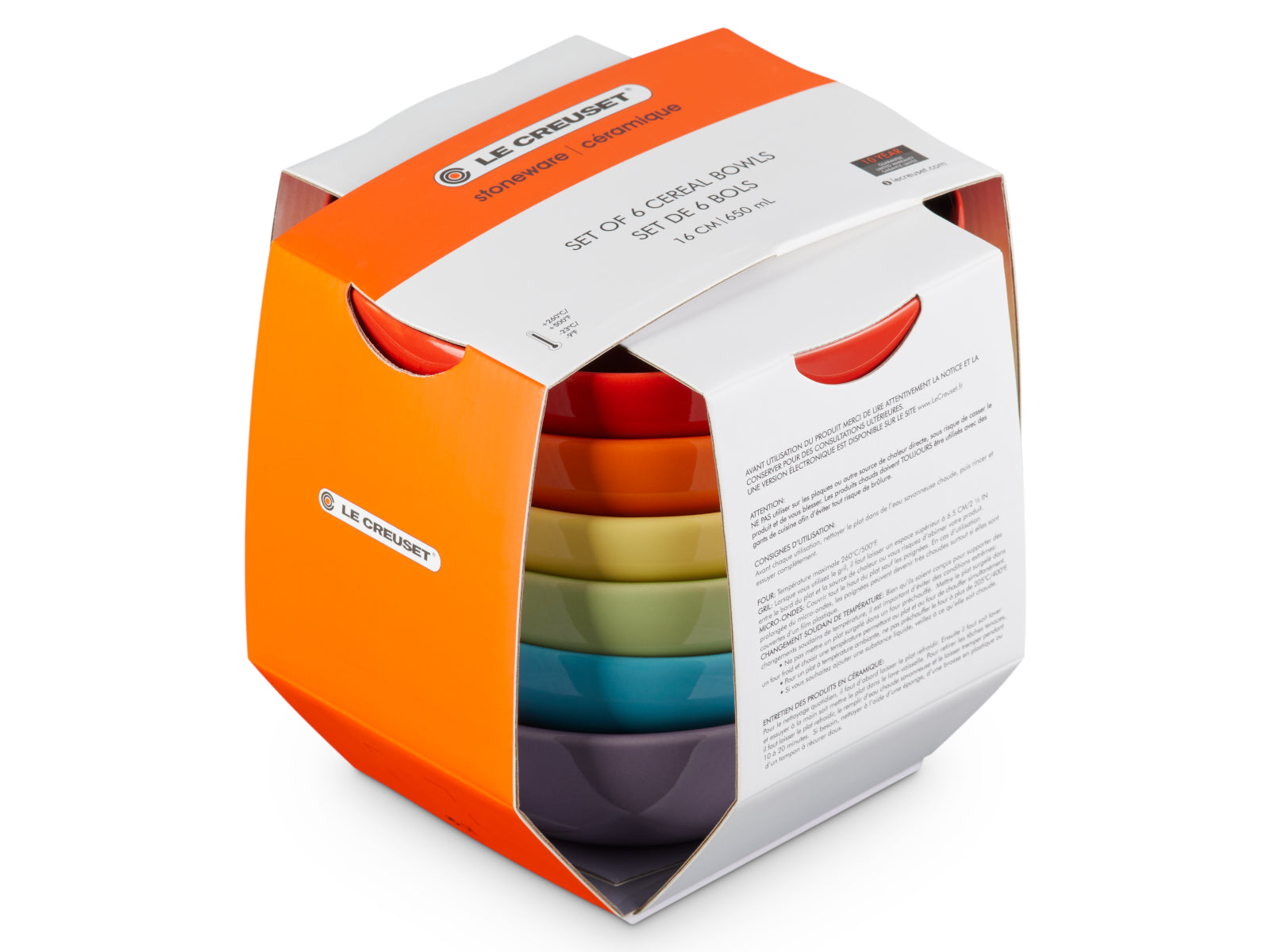 Le Creuset Regenbogen Müslischale 16cm Set 6tlg Freisteller 3