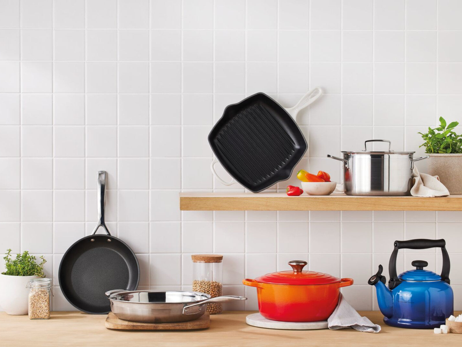 Le Creuset Grillpfanne Signature quadratisch meringue 26cm - Produktbild 8