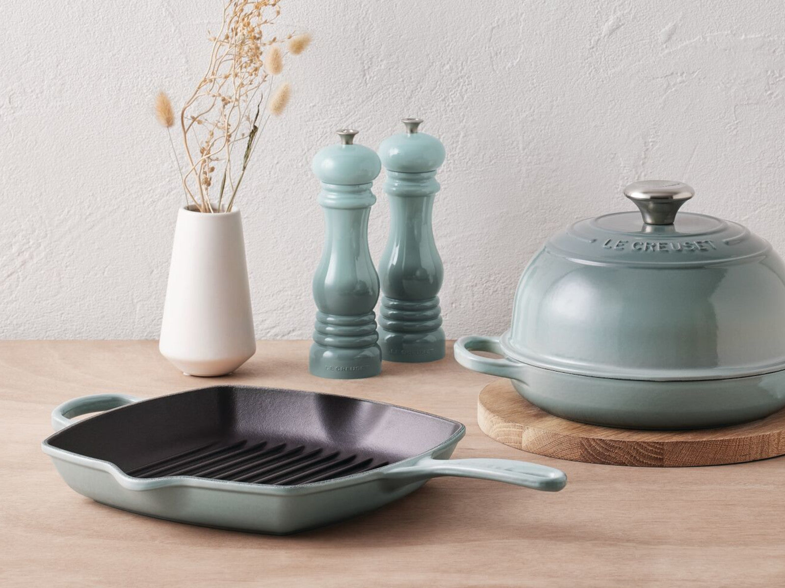 Le Creuset Grillpfanne Signature quadratisch sea salt 26cm - Produktbild 5
